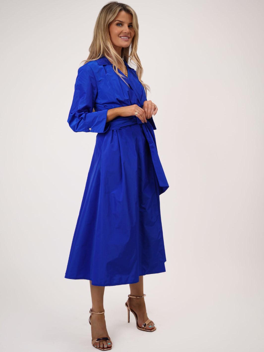 Kate & Pippa Penelope Taffeta Midi Dress In Blue-Kate & Pippa Autumn/Winter Ladies Clothing