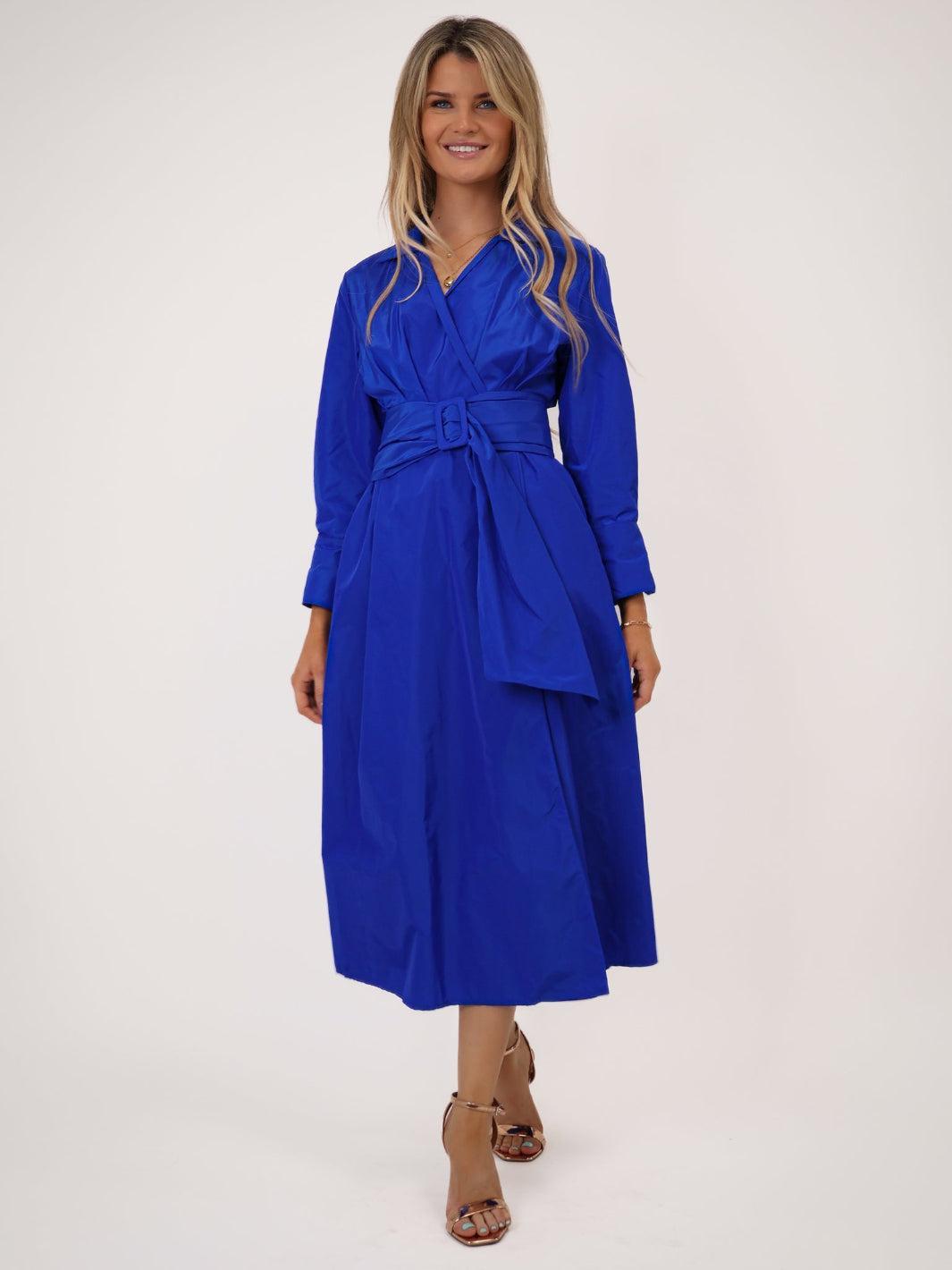 Kate & Pippa Penelope Taffeta Midi Dress In Blue-Kate & Pippa Autumn/Winter Ladies Clothing
