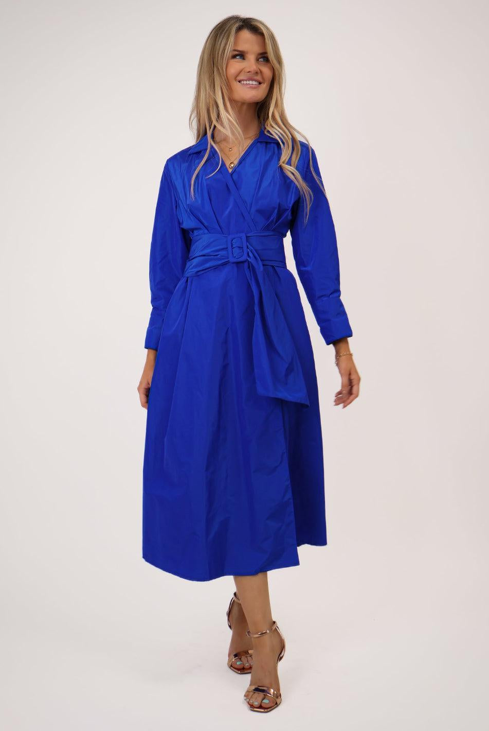 Kate & Pippa Penelope Taffeta Midi Dress In Blue-Kate & Pippa Autumn/Winter Ladies Clothing