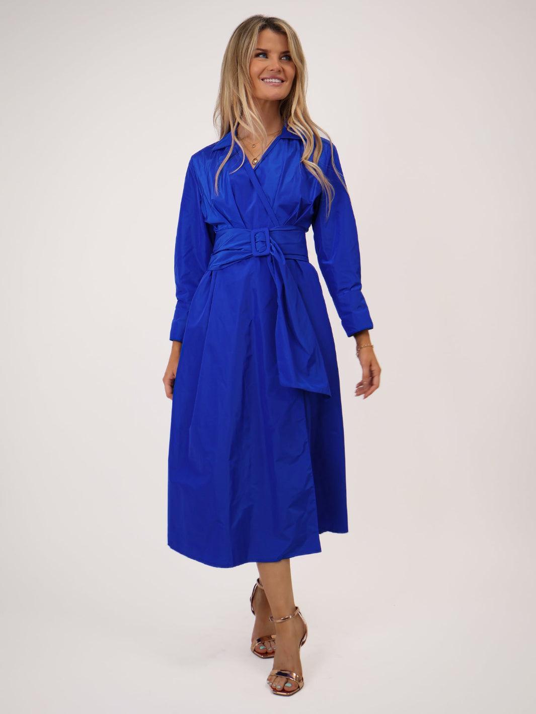 Kate & Pippa Penelope Taffeta Midi Dress In Blue-Kate & Pippa Autumn/Winter Ladies Clothing
