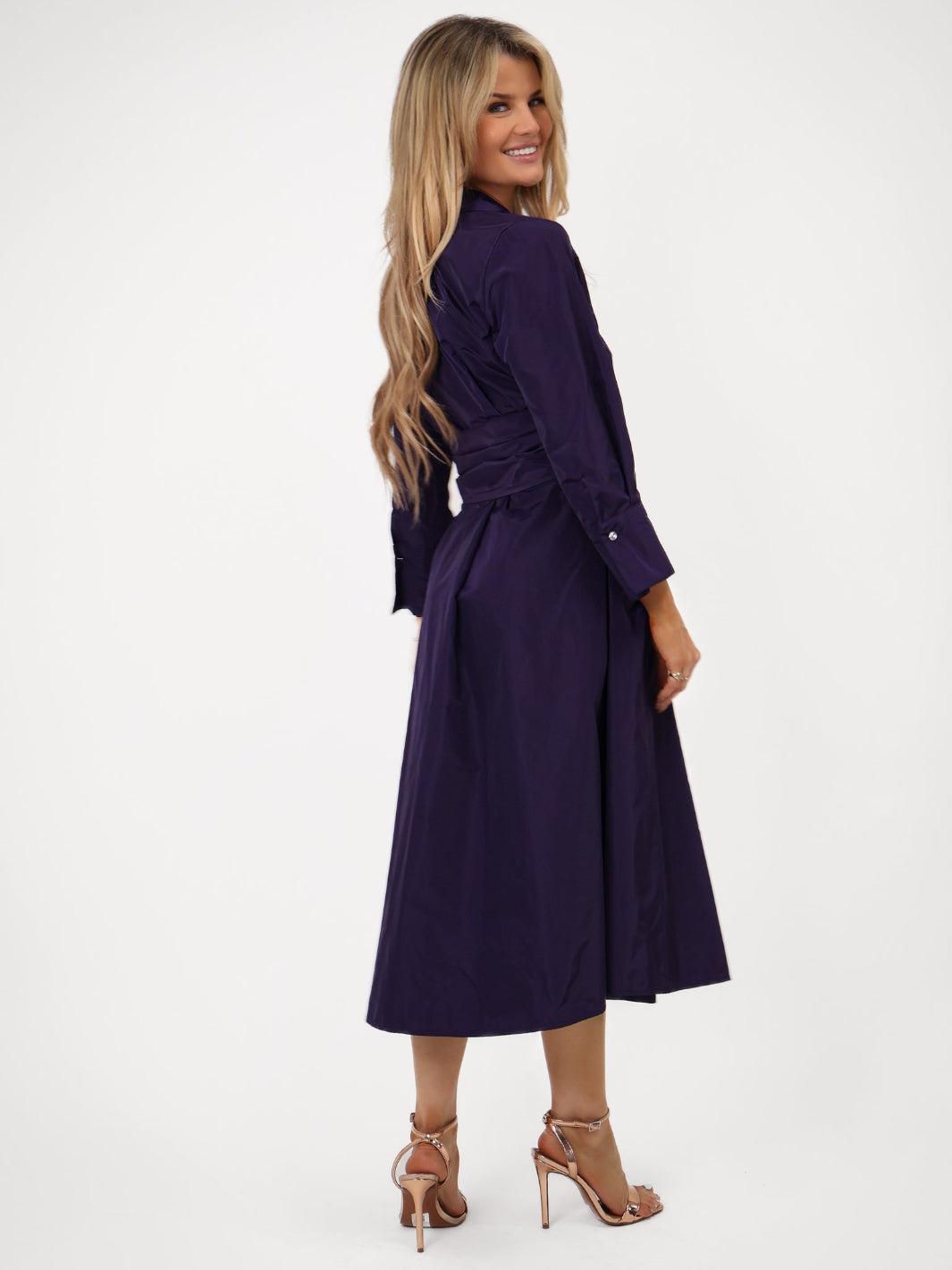 Kate & Pippa Penelope Taffeta Midi Dress In Purple-Kate & Pippa Autumn/Winter Ladies Clothing