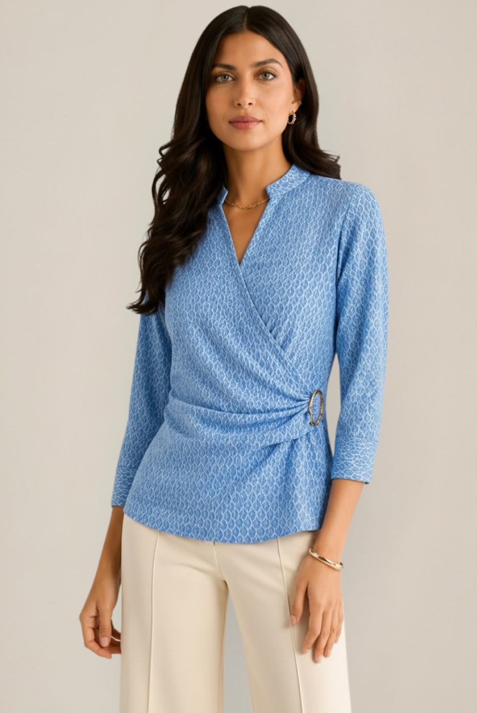 Kate & Pippa Rocco Top In Blue Print-Kate & Pippa