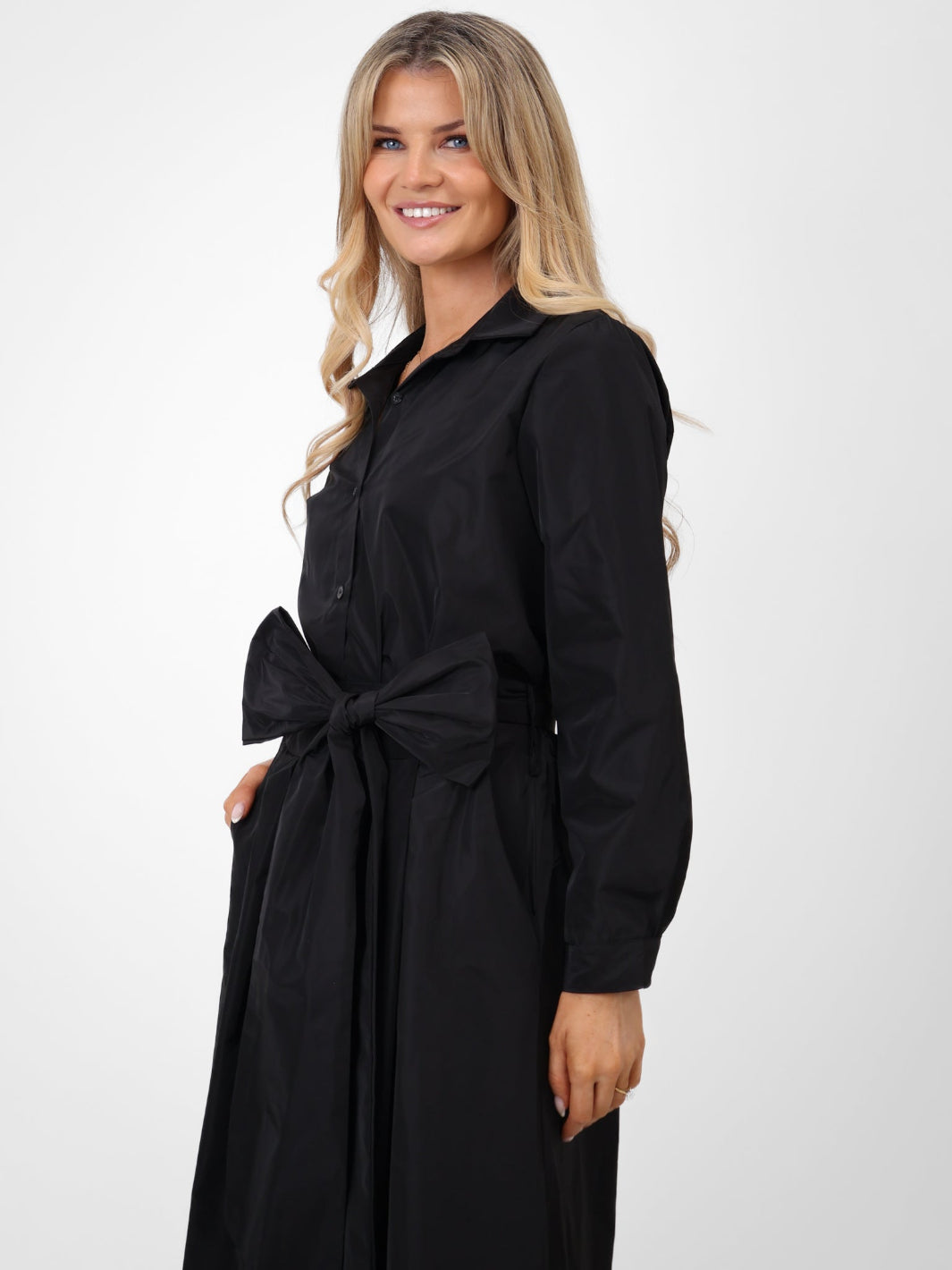 Kate & Pippa Serena Taffeta Shirt In Black-Kate & Pippa Autumn/Winter Ladies Clothing
