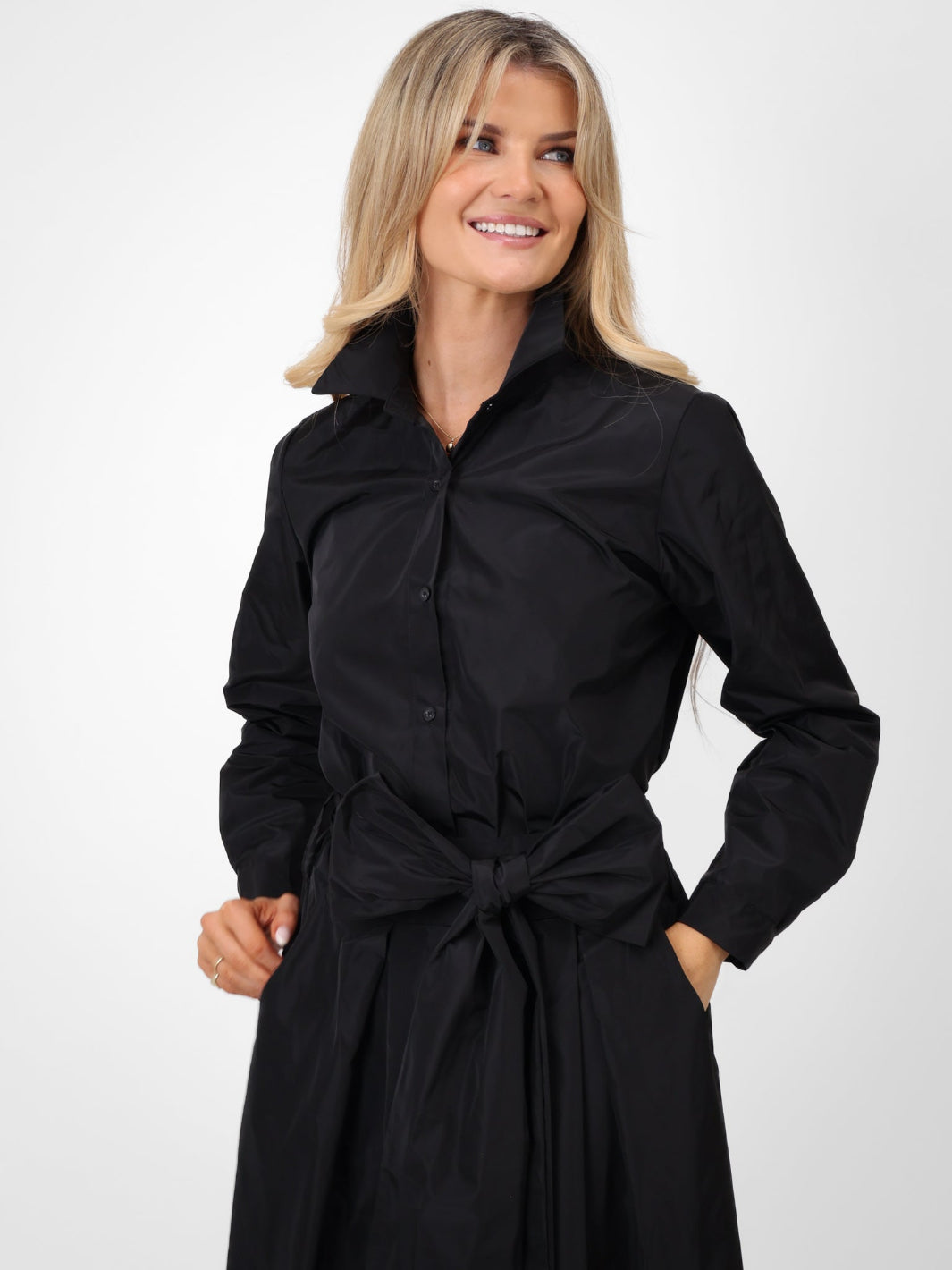 Kate & Pippa Serena Taffeta Shirt In Black-Kate & Pippa Autumn/Winter Ladies Clothing