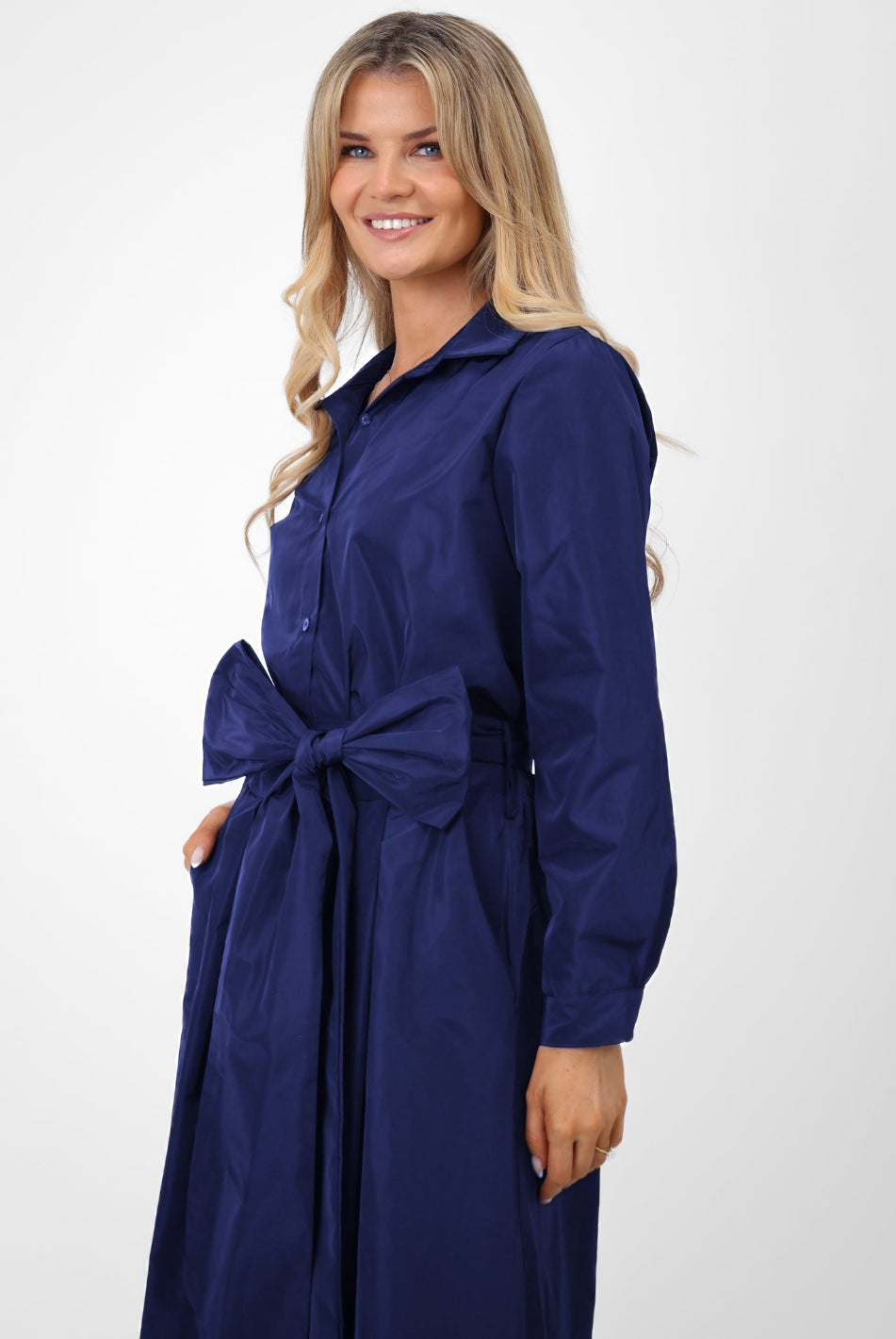 Kate & Pippa Serena Taffeta Shirt In Navy-Kate & Pippa Autumn/Winter Ladies Clothing