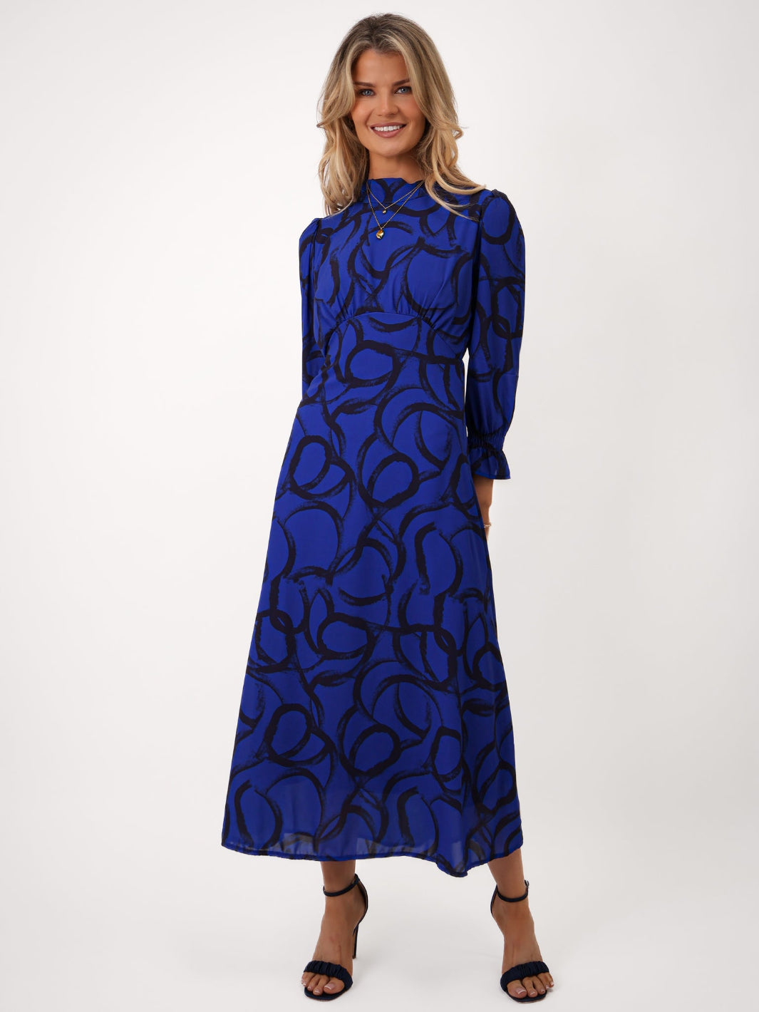 Kate & Pippa Simona Midi Dress In Royal Blue / Navy-Kate & Pippa Autumn/Winter Ladies Clothing