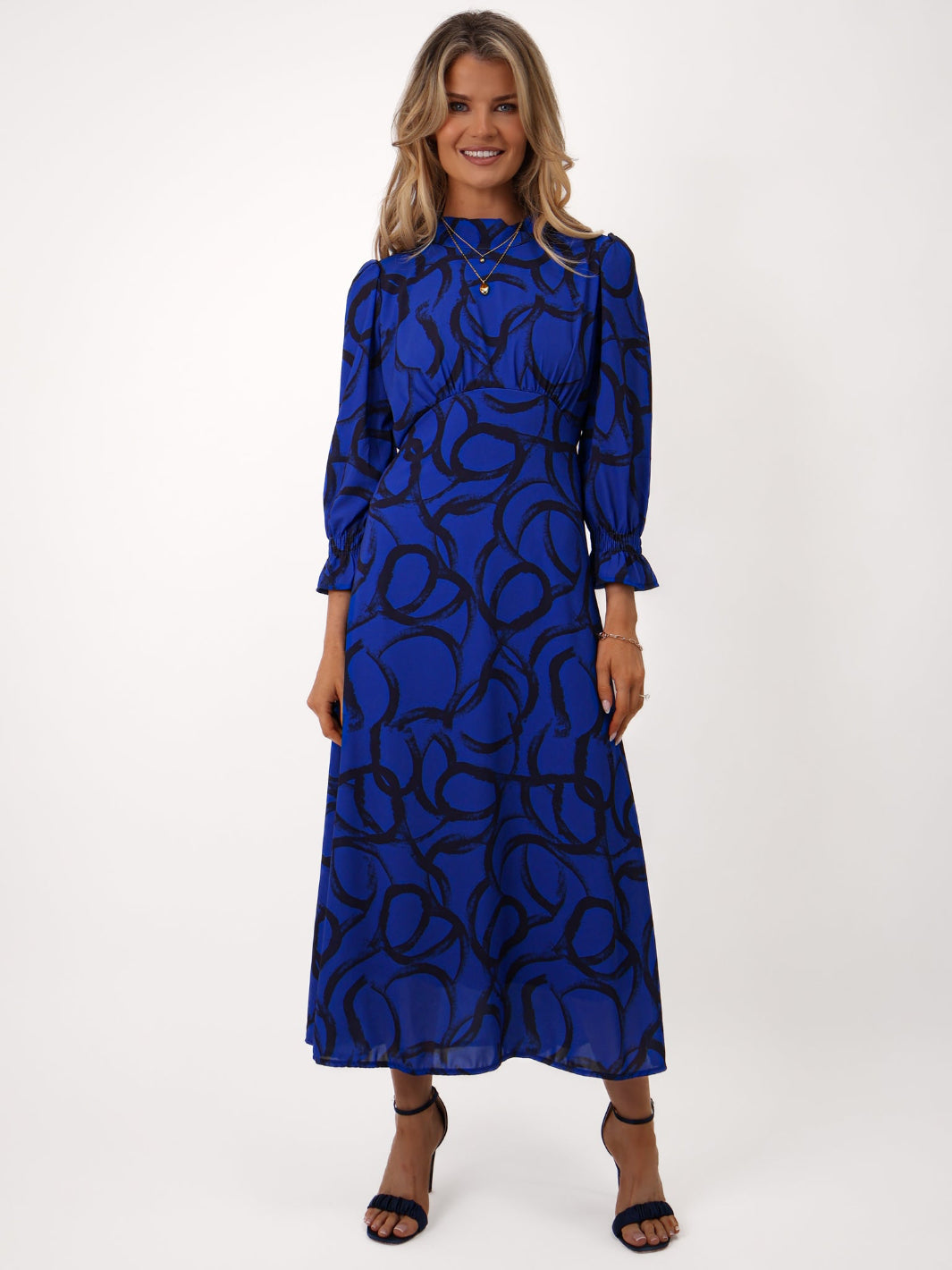 Kate & Pippa Simona Midi Dress In Royal Blue / Navy-Kate & Pippa Autumn/Winter Ladies Clothing