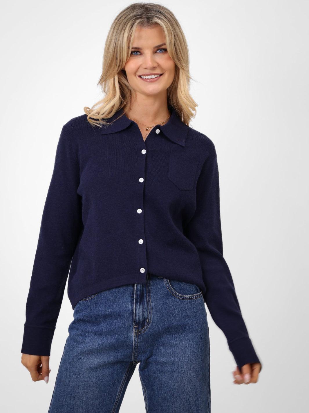 Kate & Pippa Sofi Cardigan In Navy-Kate & Pippa Autumn/Winter Ladies Clothing