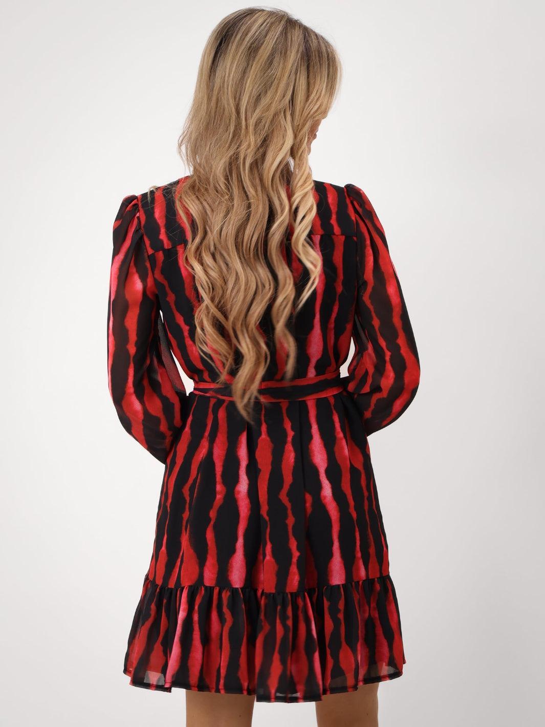 Kate & Pippa Venus Mini Dress In Red Print-Kate & Pippa Autumn/Winter Ladies Clothing