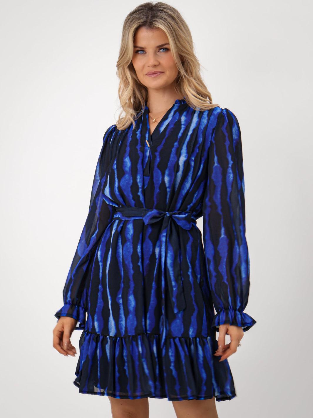 Kate & Pippa Venus Mini Dress In Royal Blue Print-Kate & Pippa Autumn/Winter Ladies Clothing