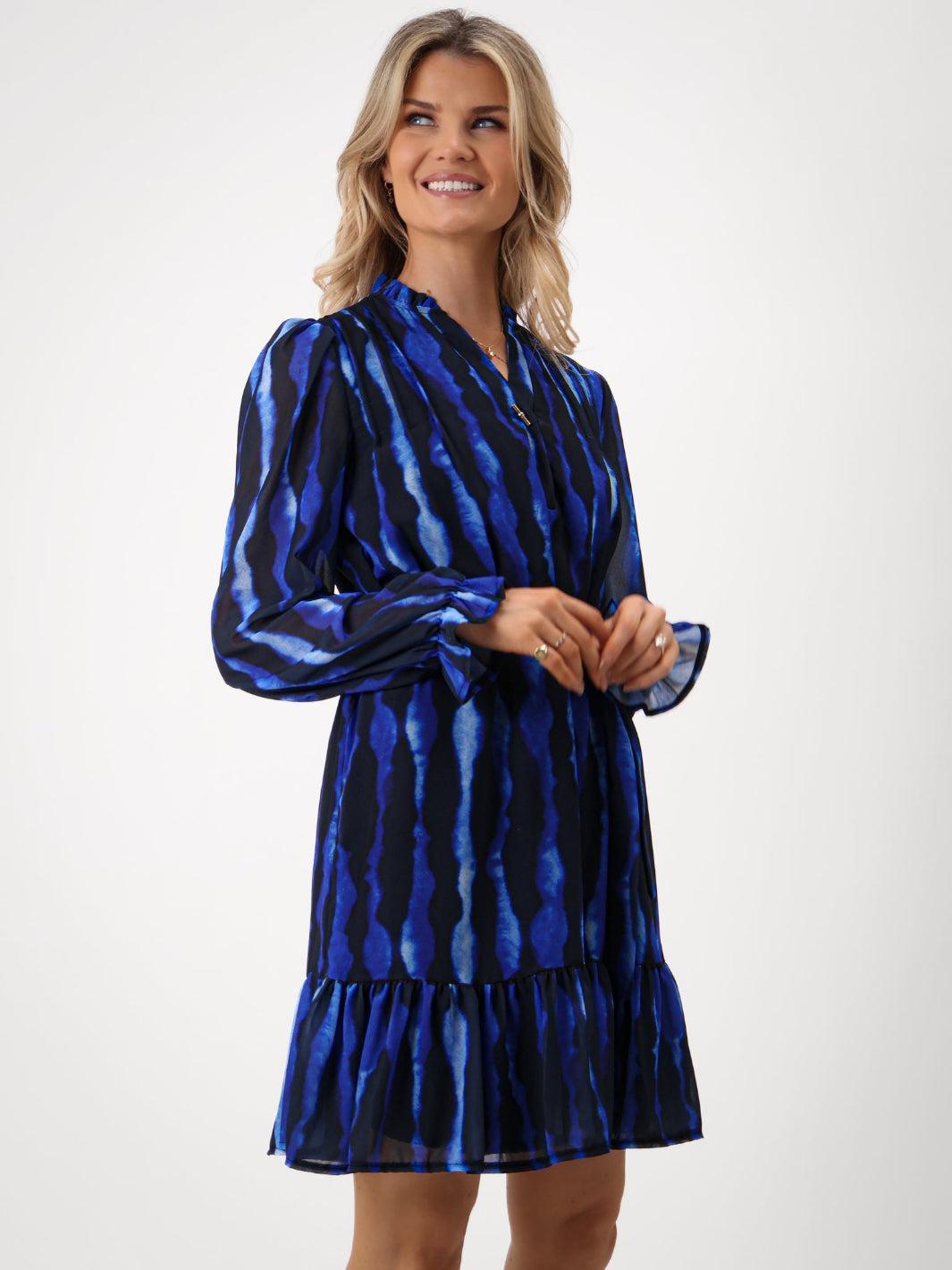 Kate & Pippa Venus Mini Dress In Royal Blue Print-Kate & Pippa Autumn/Winter Ladies Clothing