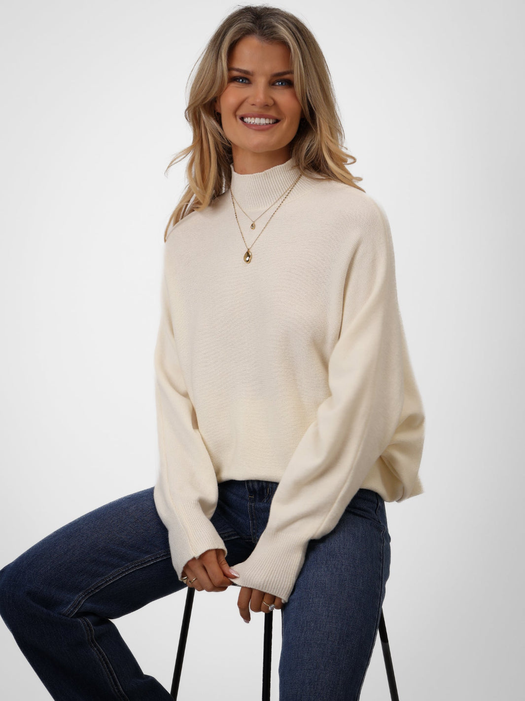 Kate & Pippa Verona Knit Jumper In Cream-Kate & Pippa Autumn/Winter Ladies Clothing
