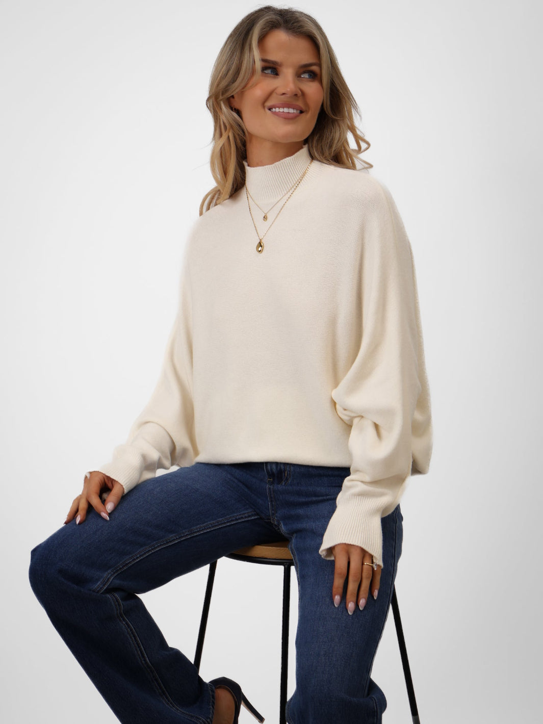 Kate & Pippa Verona Knit Jumper In Cream-Kate & Pippa Autumn/Winter Ladies Clothing