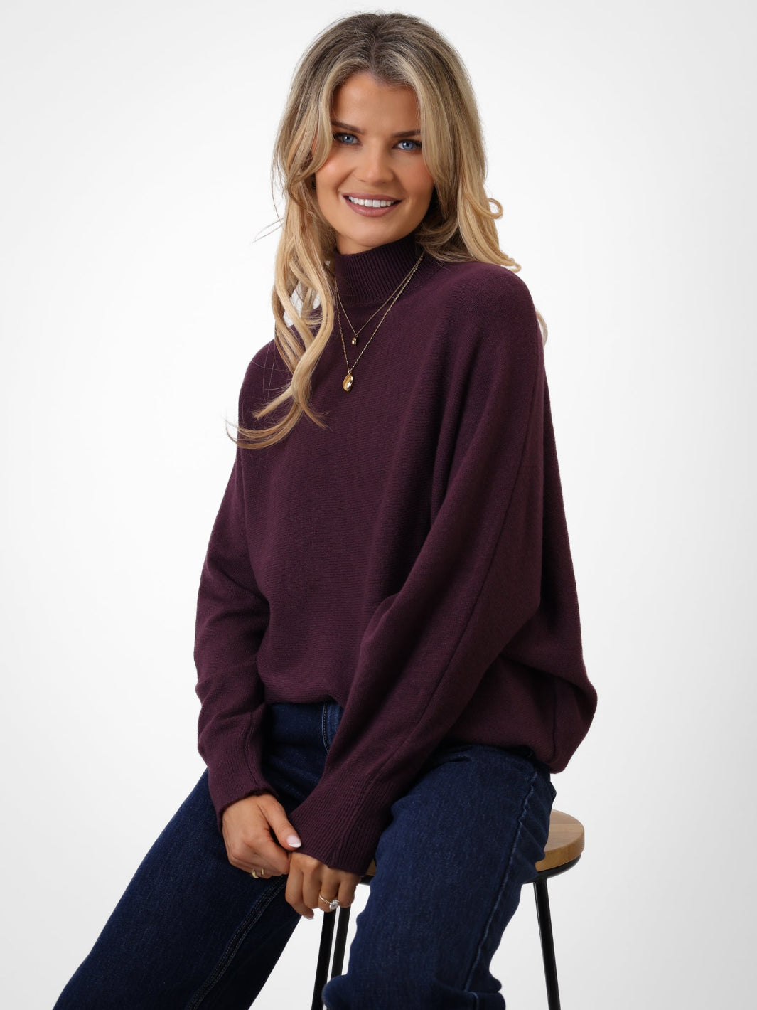 Kate & Pippa Verona Knit Jumper In Mulberry-Kate & Pippa Autumn/Winter Ladies Clothing