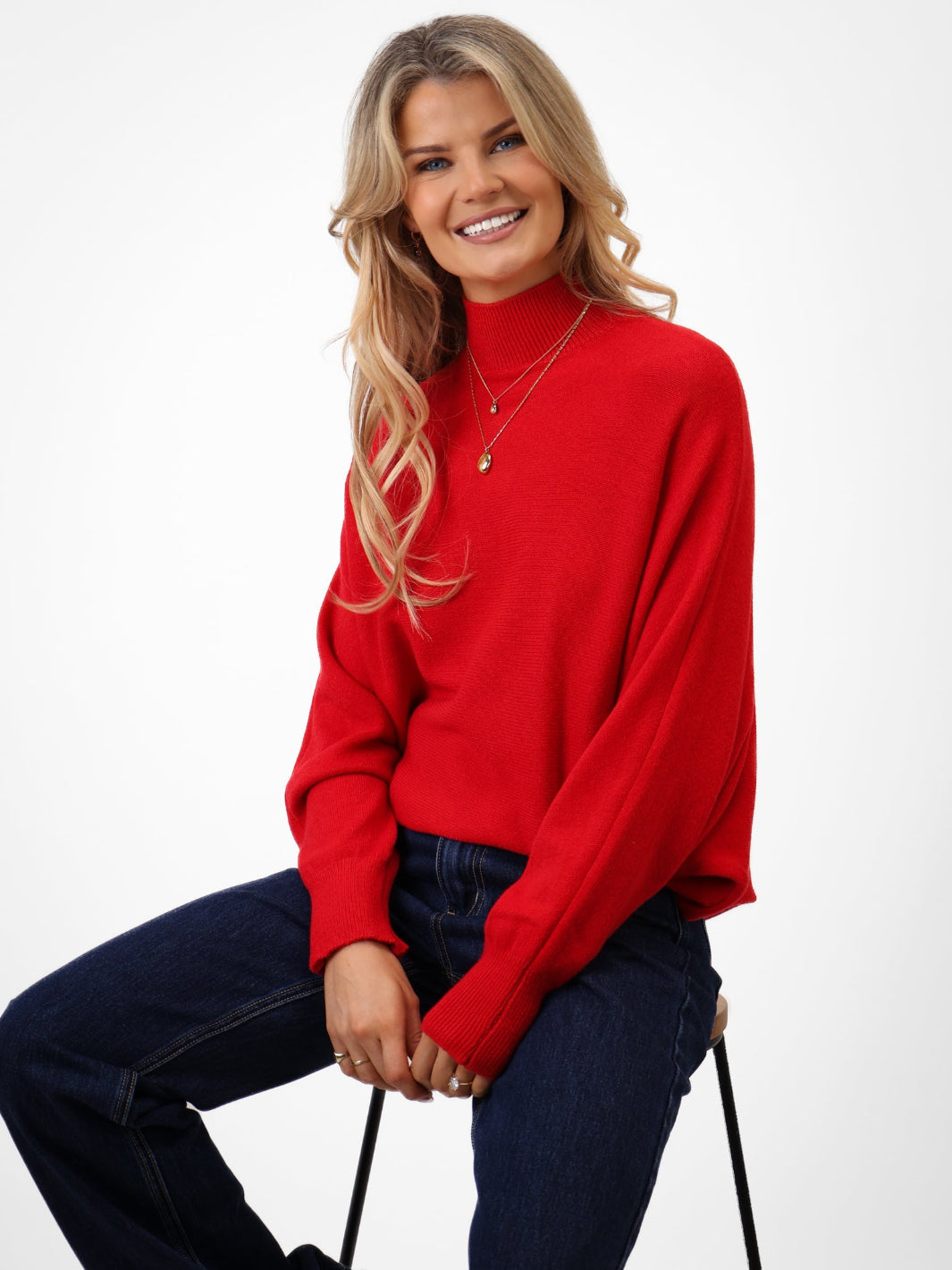 Kate & Pippa Verona Knit Jumper In Red-Kate & Pippa Autumn/Winter Ladies Clothing