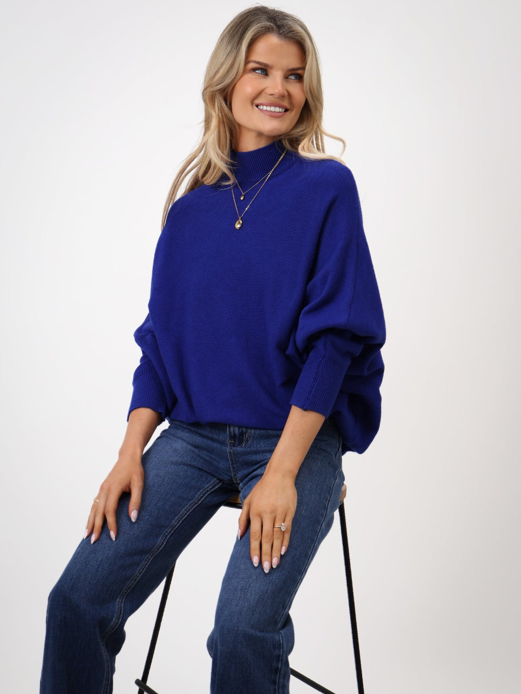 Kate & Pippa Verona Knit Jumper In Royal Blue-Kate & Pippa Autumn/Winter Ladies Clothing