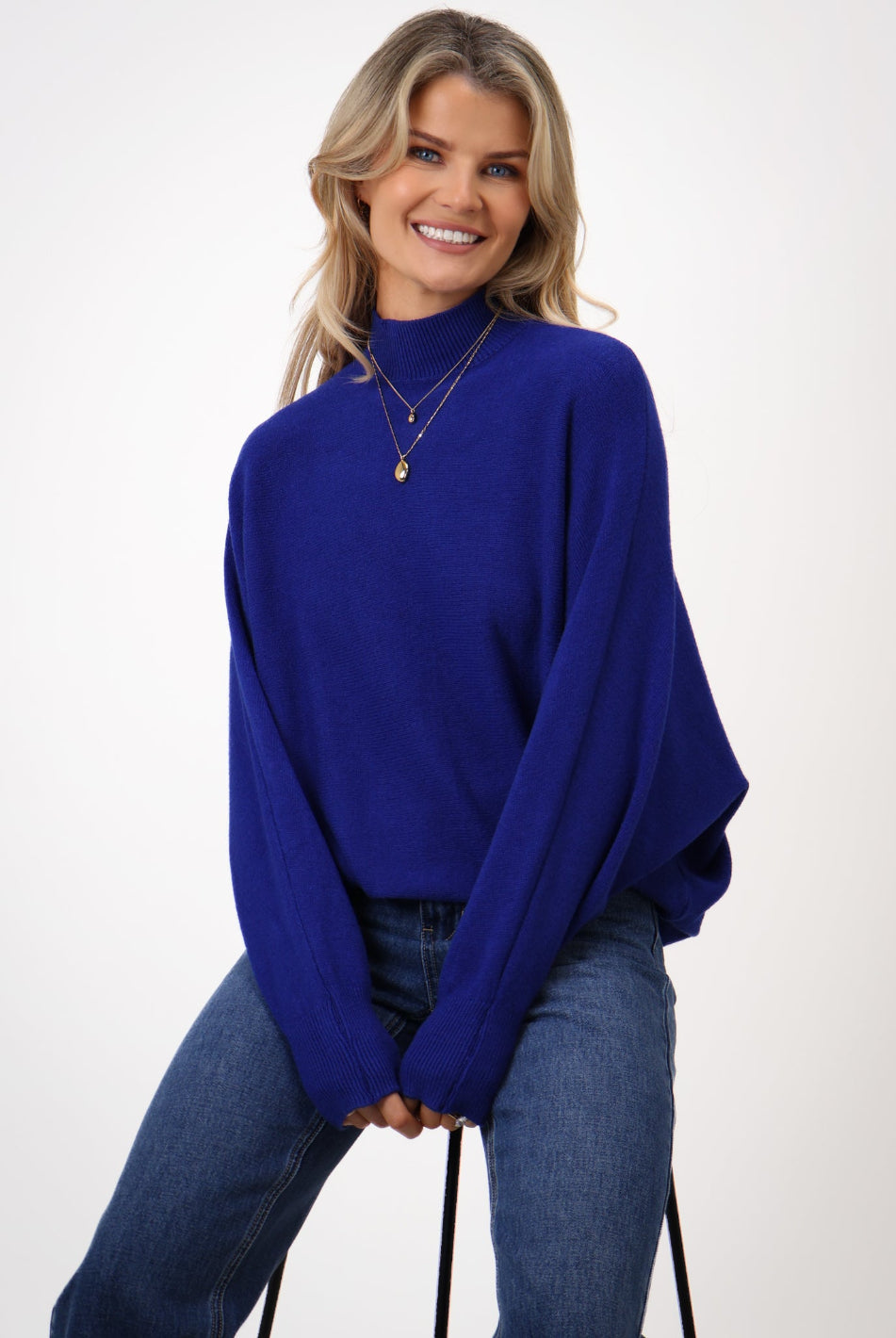 Kate & Pippa Verona Knit Jumper In Royal Blue-Kate & Pippa Autumn/Winter Ladies Clothing