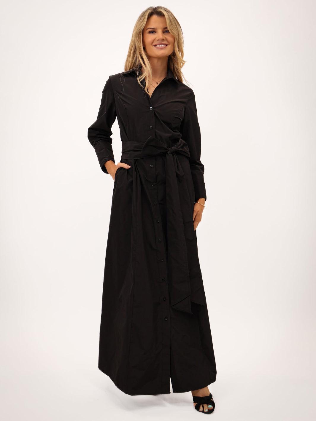 Kate & Pippa Victoria Taffeta Maxi Dress In Black-Kate & Pippa Autumn/Winter Ladies Clothing