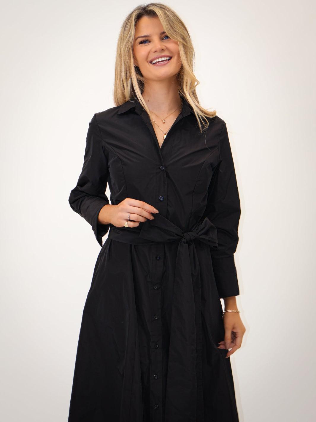 Kate & Pippa Victoria Taffeta Maxi Dress In Black-Kate & Pippa Autumn/Winter Ladies Clothing