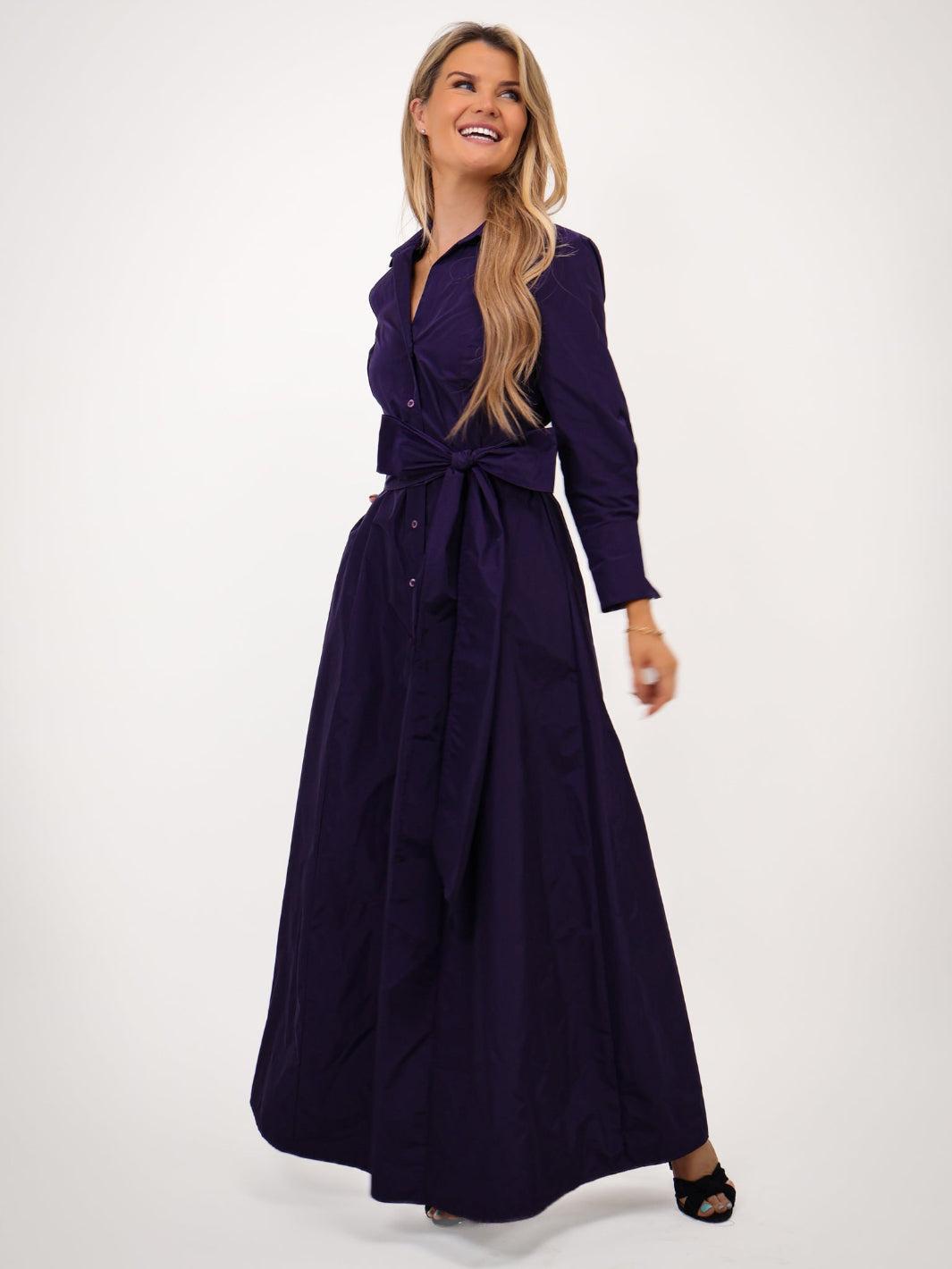 Kate & Pippa Victoria Taffeta Maxi Dress In Purple-Kate & Pippa Autumn/Winter Ladies Clothing