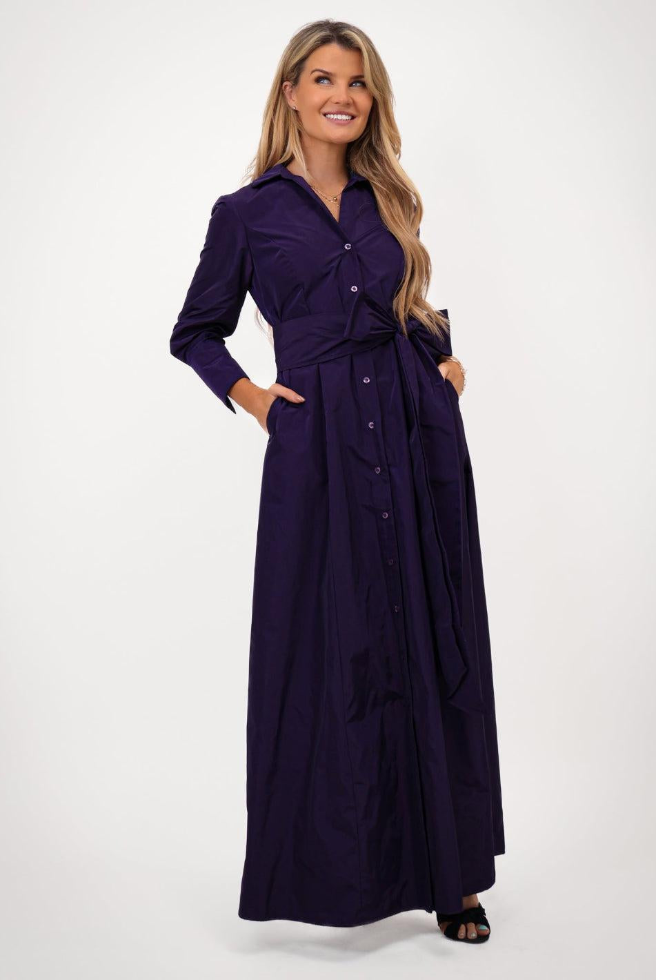 Kate & Pippa Victoria Taffeta Maxi Dress In Purple-Kate & Pippa Autumn/Winter Ladies Clothing