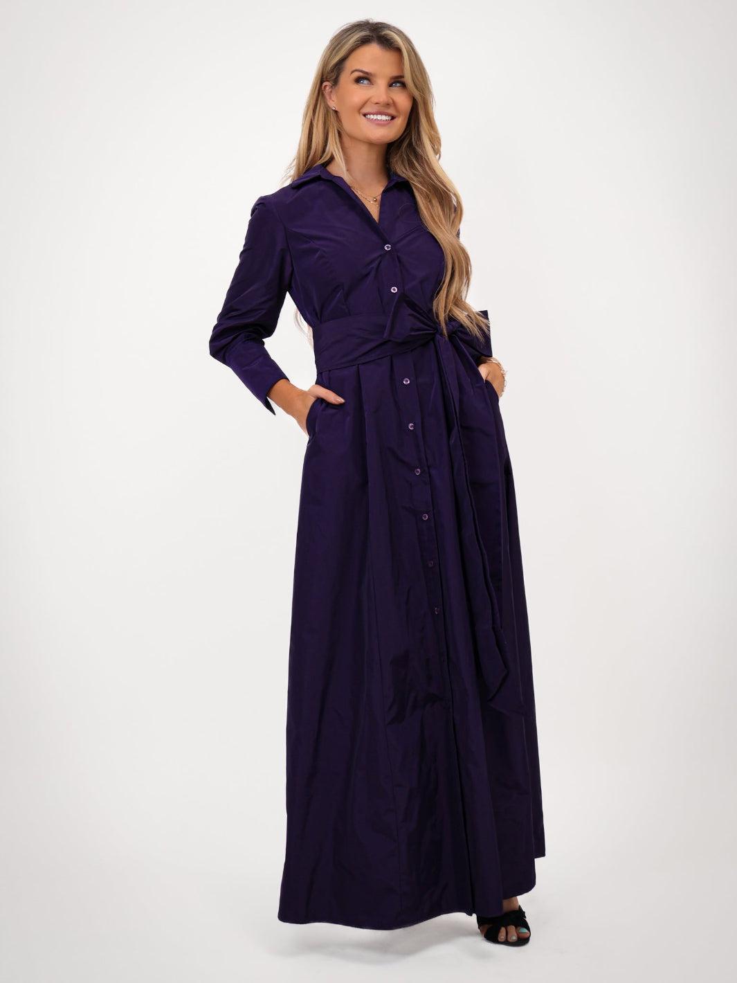 Kate & Pippa Victoria Taffeta Maxi Dress In Purple-Kate & Pippa Autumn/Winter Ladies Clothing