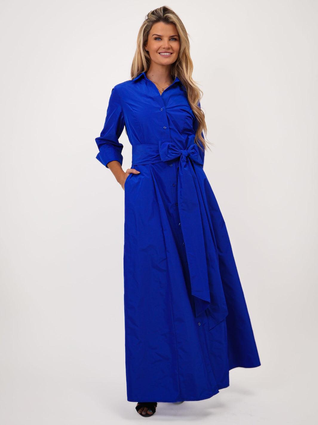 Kate & Pippa Victoria Taffeta Maxi Dress In Royal Blue-Kate & Pippa Autumn/Winter Ladies Clothing