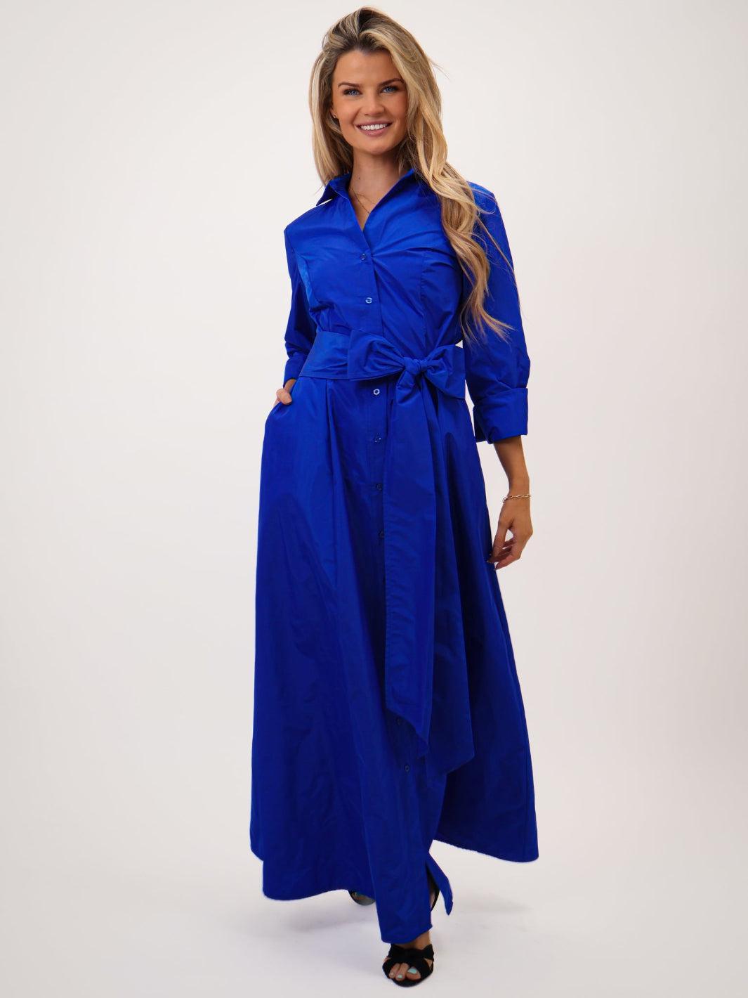 Kate & Pippa Victoria Taffeta Maxi Dress In Royal Blue-Kate & Pippa Autumn/Winter Ladies Clothing