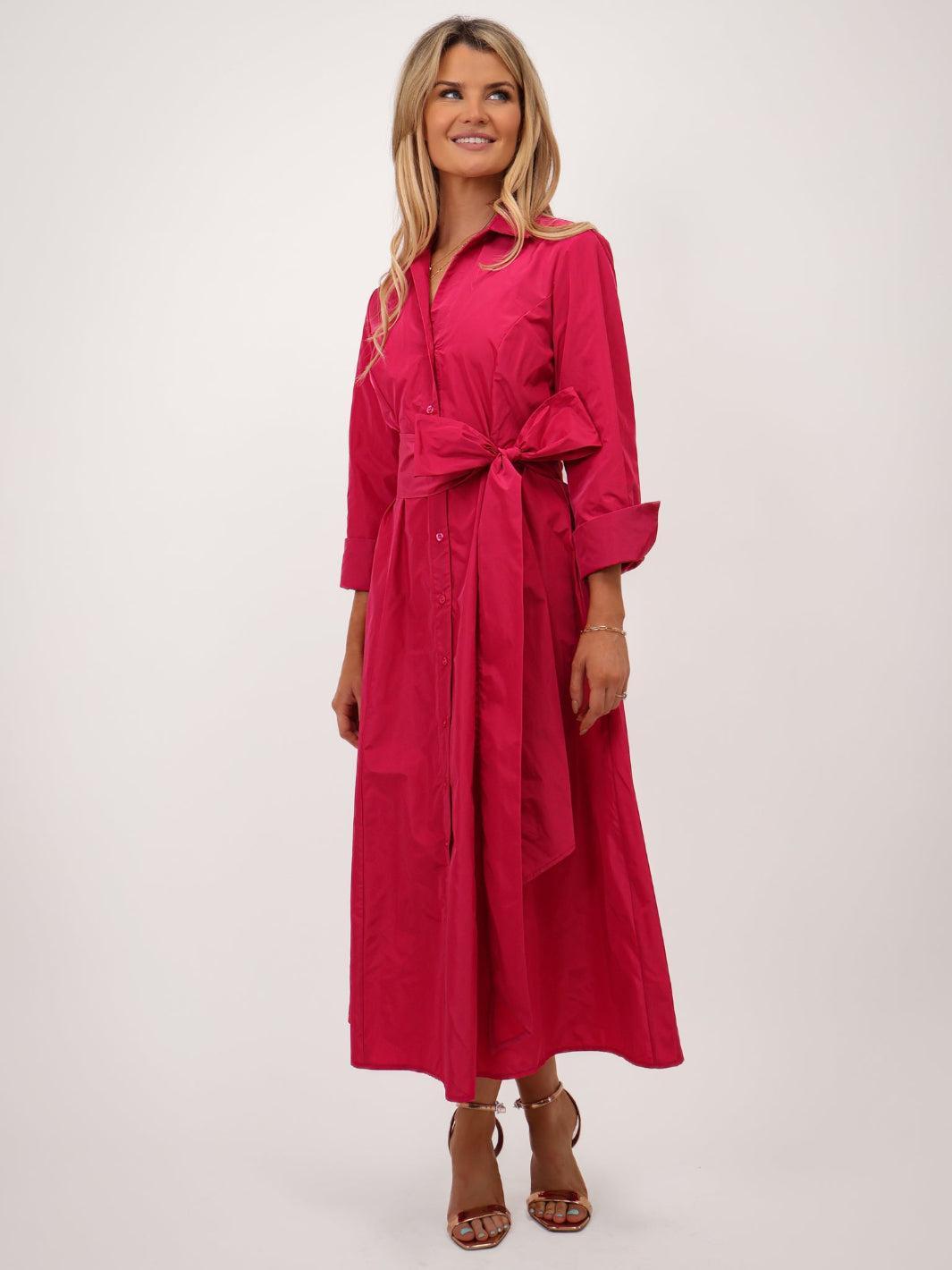 Kate & Pippa Victoria Taffeta Midi Dress In Pink-Kate & Pippa Autumn/Winter Ladies Clothing