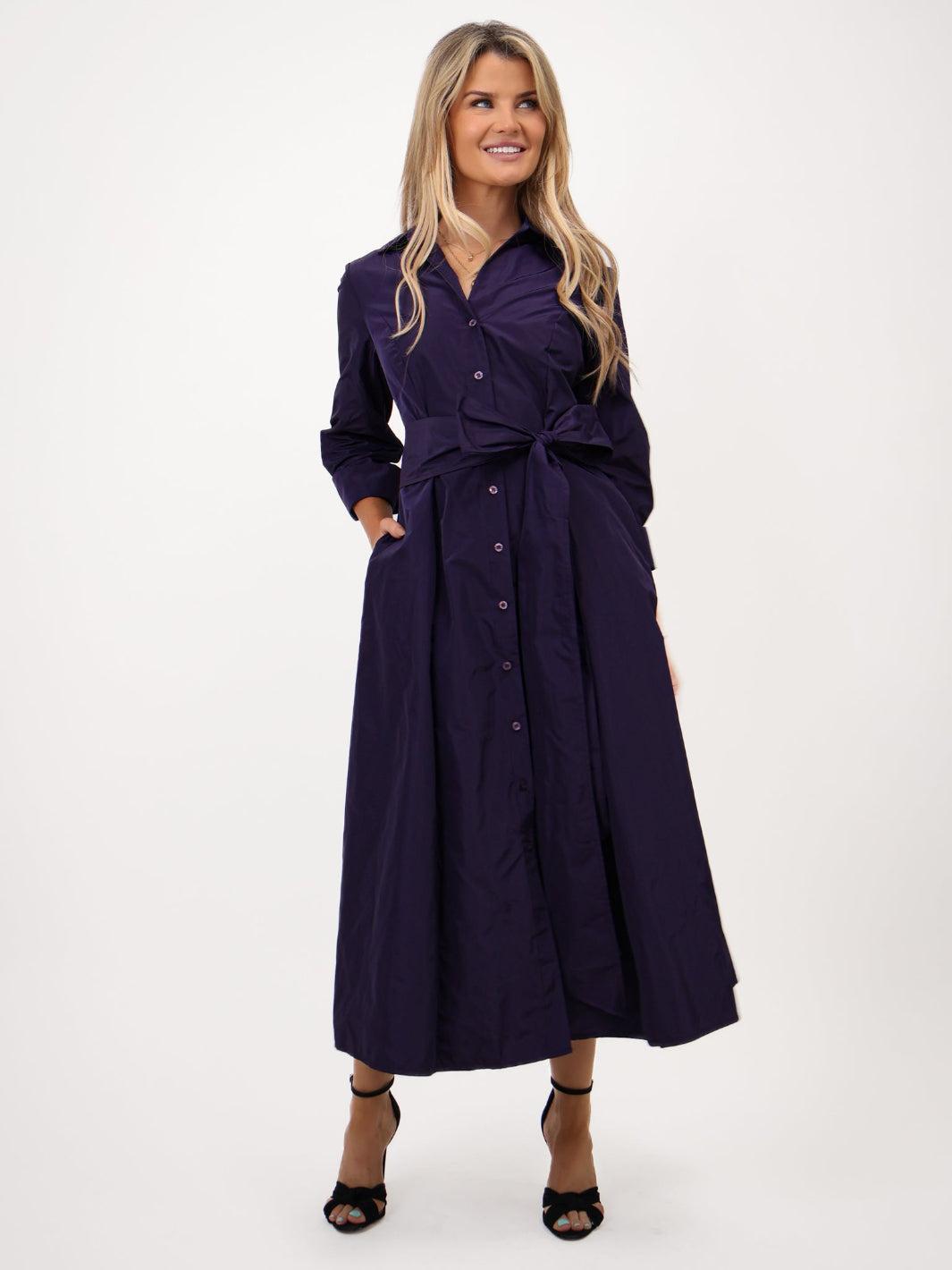 Kate & Pippa Victoria Taffeta Midi Dress In Purple-Kate & Pippa Autumn/Winter Ladies Clothing