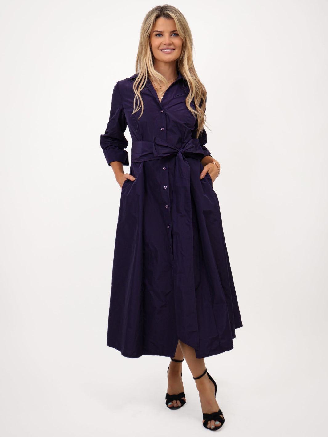Kate & Pippa Victoria Taffeta Midi Dress In Purple-Kate & Pippa Autumn/Winter Ladies Clothing