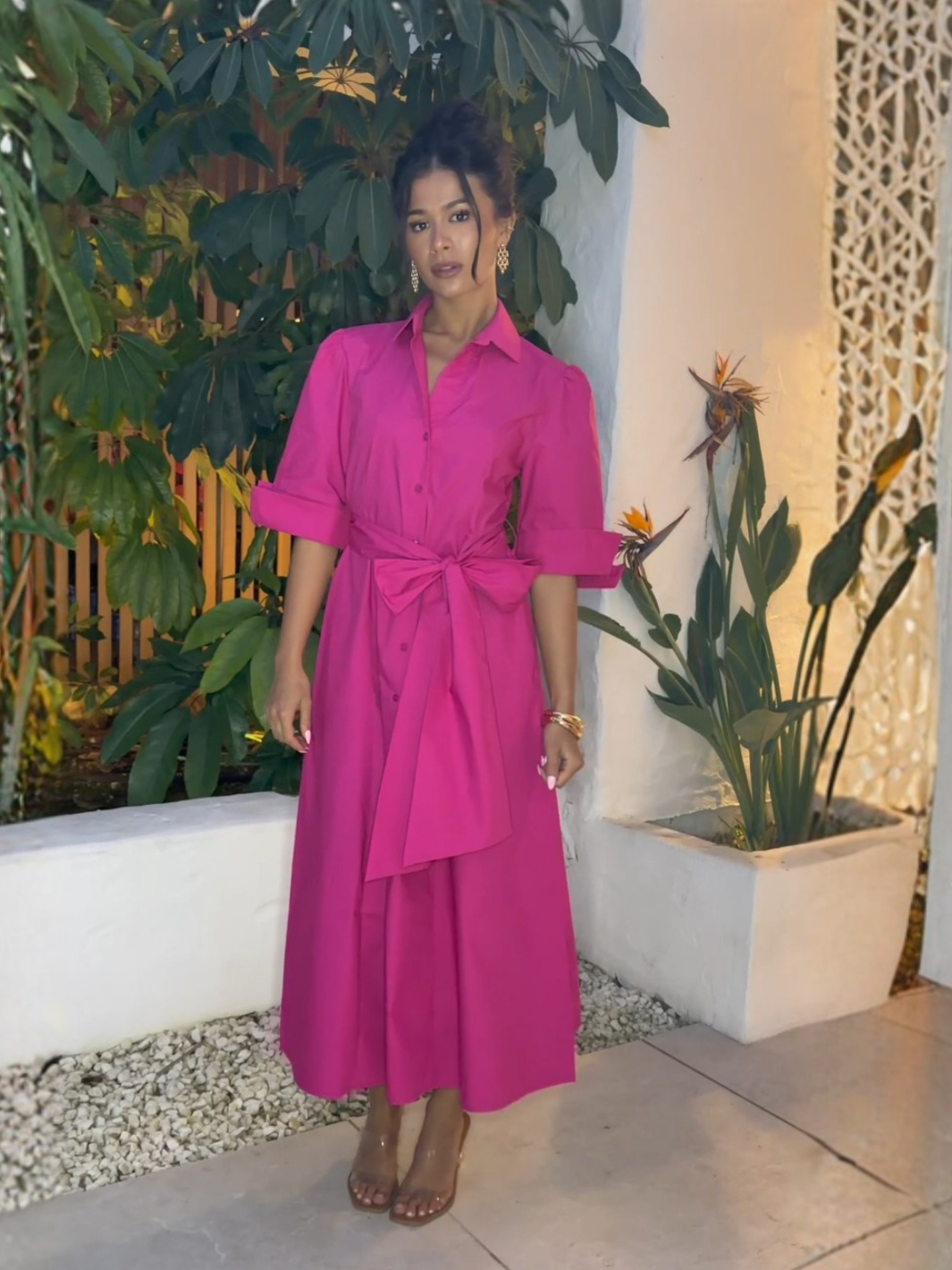Kate & Pippa Whitney Midi Dress In Cerise Pink-Kate & Pippa