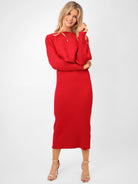 Kate & Pippa Amelia Knit Dress In Red-Kate & Pippa Autumn/Winter Ladies Clothing