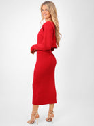 Kate & Pippa Amelia Knit Dress In Red-Kate & Pippa Autumn/Winter Ladies Clothing