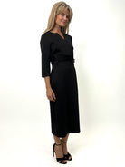 Kate & Pippa Amy Structured Midi Dress In Black-Kate & Pippa