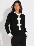 Kate & Pippa Aspen Bow Knit In Black-Kate & Pippa