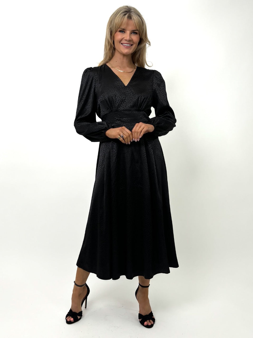 Kate & Pippa Audrey Midi Dress In Black Print-Kate & Pippa