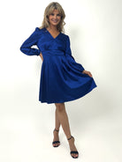 Kate & Pippa Audrey Mini Dress In Blue Print-Kate & Pippa