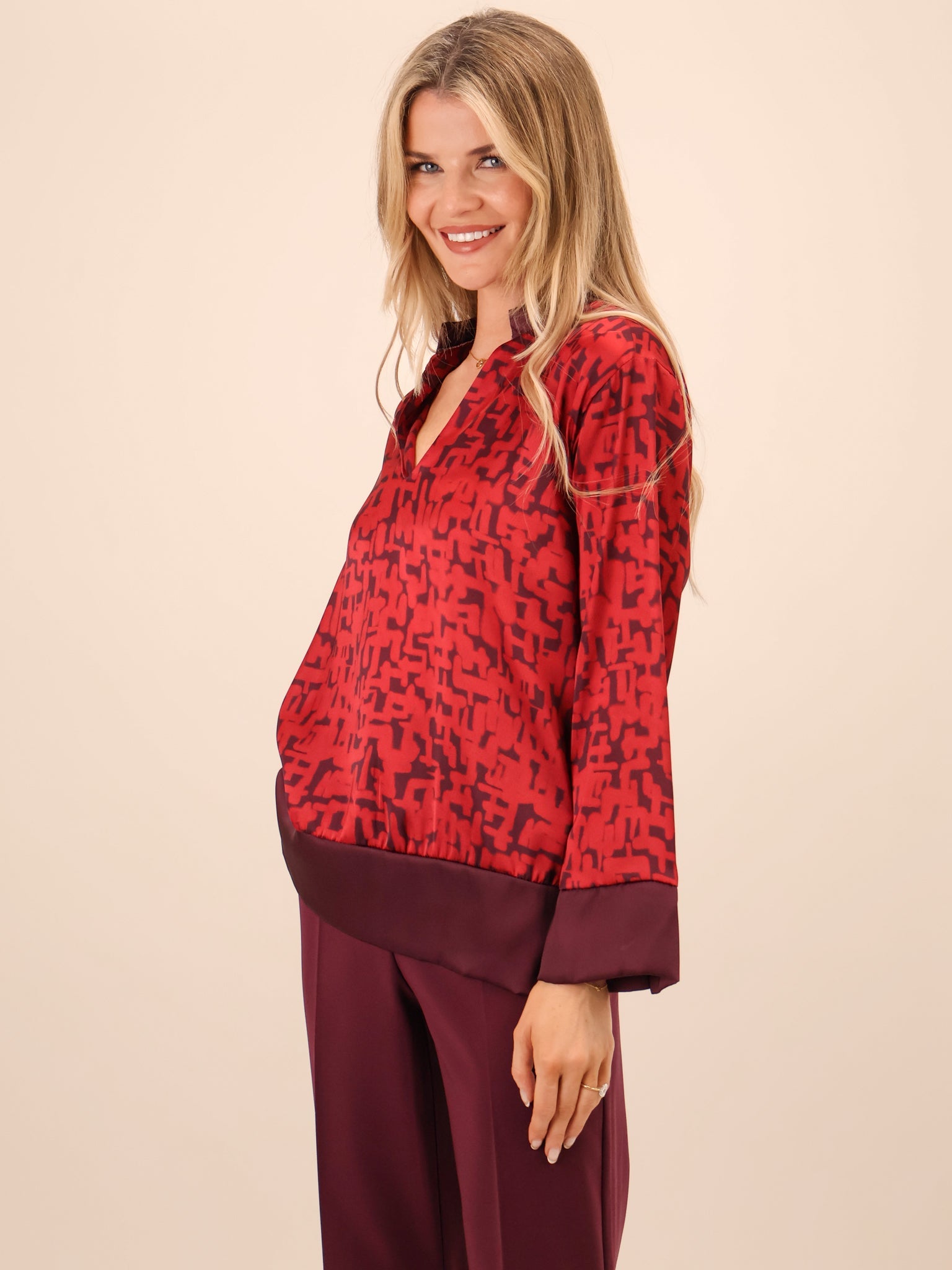 Kate & Pippa Barca Top In Red-Nicola Ross