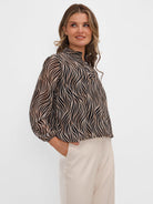 Kate & Pippa Bella Band Top In Black Animal-Kate & Pippa