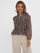 Kate & Pippa Bella Band Top In Black Animal-Kate & Pippa