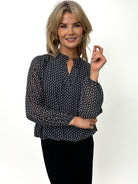 Kate & Pippa Bella Band Top In Black / Grey Print-Kate & Pippa