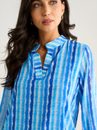 Kate & Pippa Bella Band Top In Blue Wave Print-Kate & Pippa