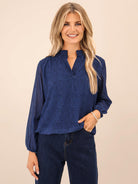 Kate & Pippa Bella Band Top In Blue-Kate & Pippa
