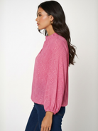 Kate & Pippa Bella Band Top In Cerise Pink Print-Kate & Pippa