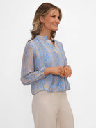 Kate & Pippa Bella Band Top In Light Blue Animal-Kate & Pippa