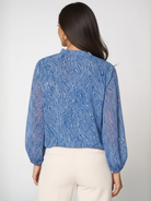 Kate & Pippa Bella Band Top In Navy Print-Kate & Pippa