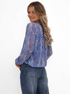 Kate & Pippa Bella Band Top In Royal Blue Animal-Kate & Pippa