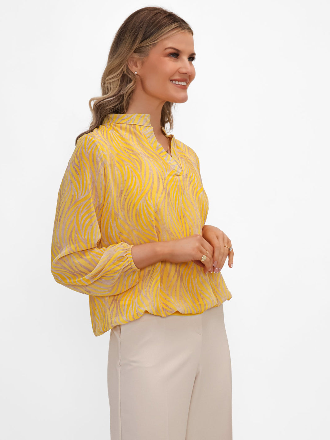 Kate & Pippa Bella Band Top In Yellow Animal-Kate & Pippa