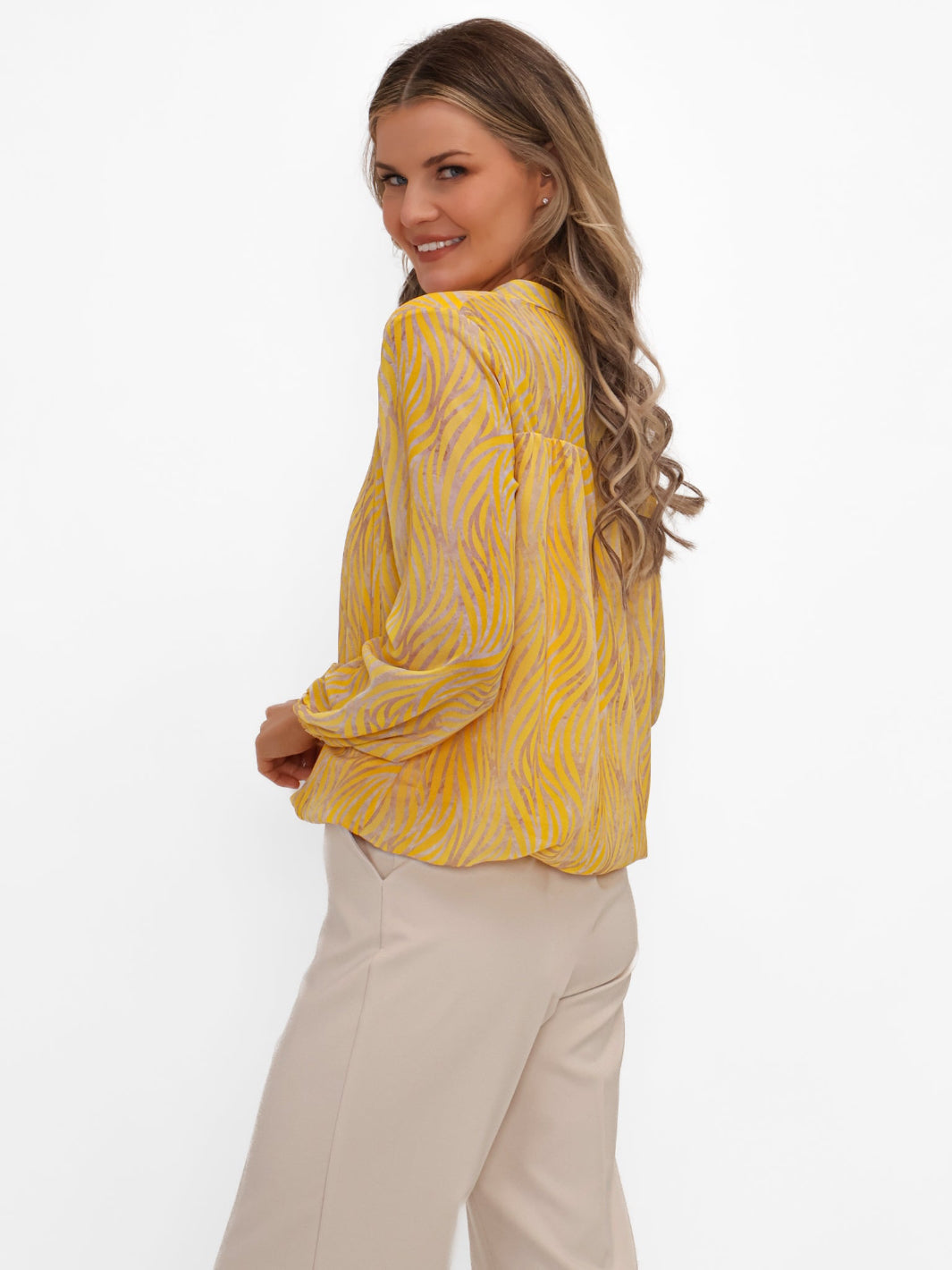 Kate & Pippa Bella Band Top In Yellow Animal-Kate & Pippa